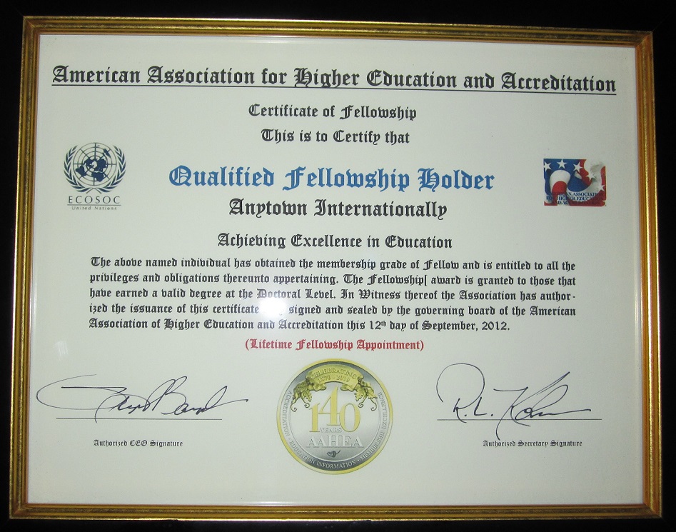 AAHEA Fellowship Award